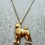 Shiba Inu Pendant | Gold Plate | Alden Arts