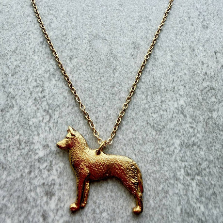 Siberian Husky Pendant | Gold Plate | Alden Arts