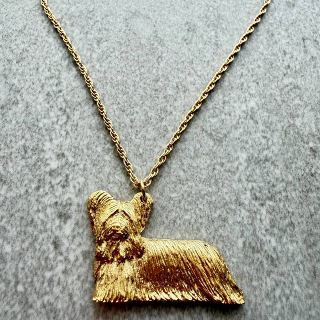 Skye Terrier Pendant | Gold Plate | Alden Arts
