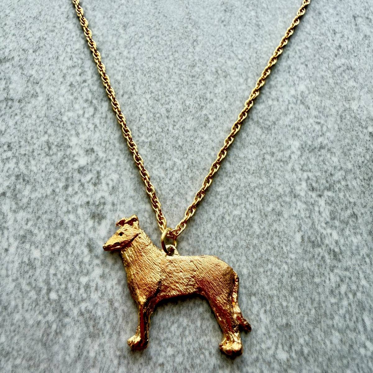 Smooth Collie Pendant | Gold Plate | Alden Arts