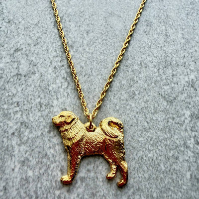 Tibetan Mastiff Pendant | Gold Plate | Alden Arts