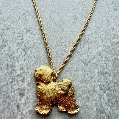 Tibetan Terrier Pendant | Gold Plate | Alden Arts