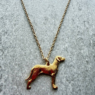 Weimaraner Pendant | Gold Plate | Alden Arts