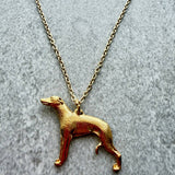 Whippet Pendant | Gold Plate | Alden Arts