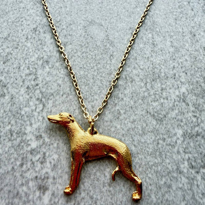 Whippet Pendant | Gold Plate | Alden Arts