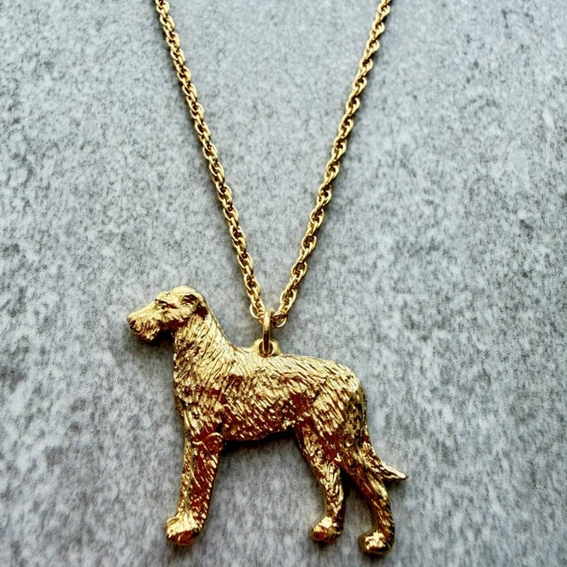 Wolfhound Pendant | Gold Plate | Alden Arts