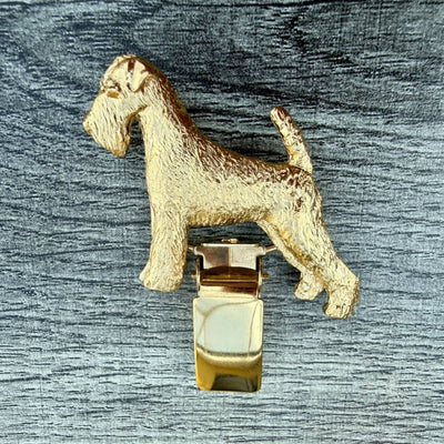 Airedale Show Ring Clip - Gold Plate | Alden Arts