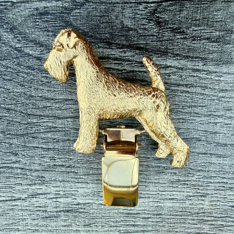 Airedale Show Ring Clip - Gold Plate | Alden Arts