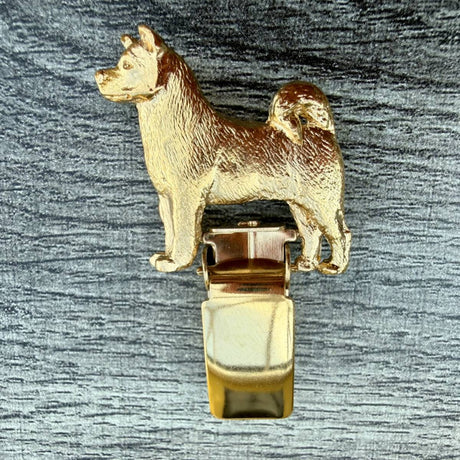 Akita Show Ring Clip - Gold Plate | Alden Arts
