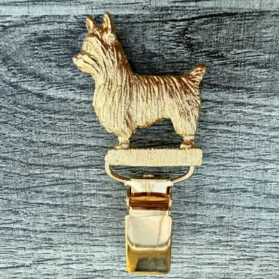 Australian Silky Terrier Show Ring Clip - Gold Plate | Alden Arts