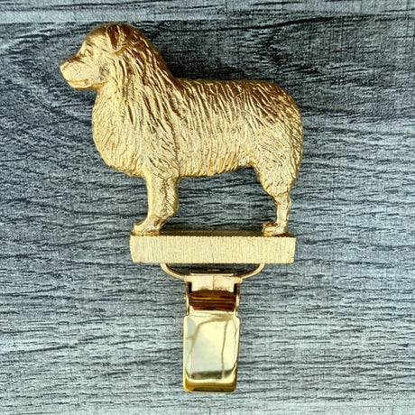 Australian Sheepdog Show Ring Clip - Gold Plate | Alden Arts