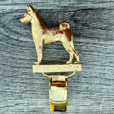 Basenji Show Ring Clip - Gold Plate | Alden Arts