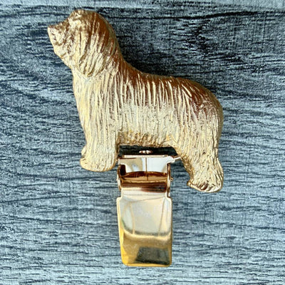 Bearded Collie Show Ring Clip - Gold Plate | Alden Arts