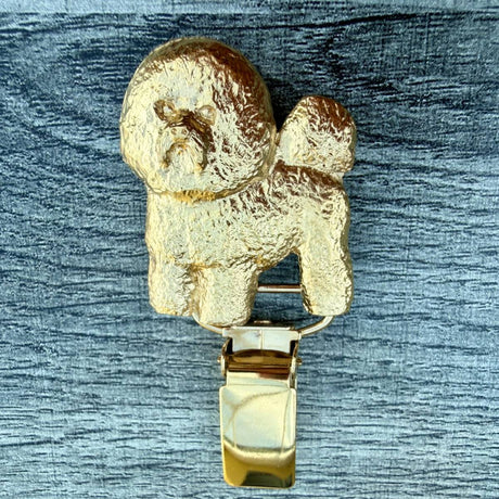 Bichon Frise Show Ring Clip - Gold Plate | Alden Arts