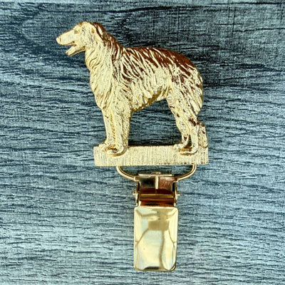 Borzoi Show Ring Clip - Gold Plate | Alden Arts