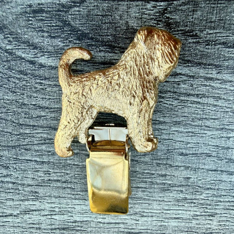 Black Russian Terrier Show Ring Clip - Gold Plate | Alden Arts