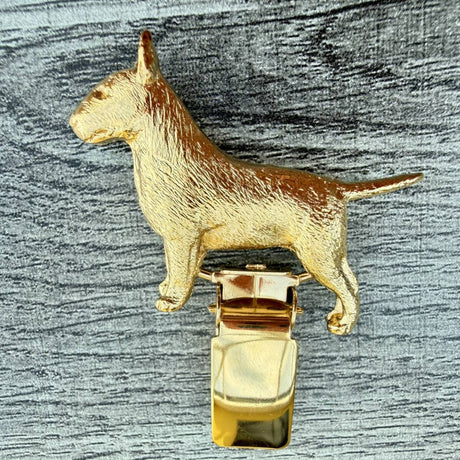 Bull Terrier Show Ring Clip - Gold Plate | Alden Arts