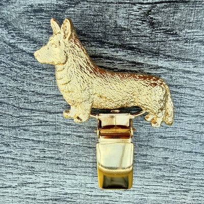 Corgi Cardigan Show Ring Clip - Gold Plate | Alden Arts