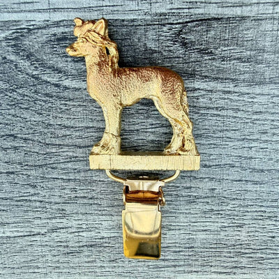 Chinese Crested Show Ring Clip - Gold Plate | Alden Arts