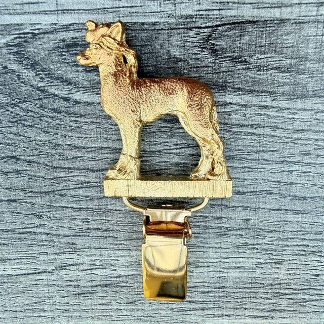 Chinese Crested Show Ring Clip - Gold Plate | Alden Arts