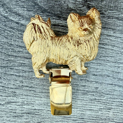 Chihuahua Long Hair Show Ring Clip - Gold Plate | Alden Arts