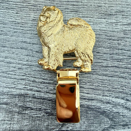Chow Chow Show Ring Clip - Gold Plate | Alden Arts