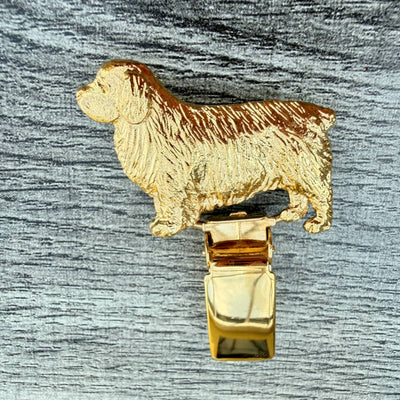 Clumber Spaniel Show Ring Clip - Gold Plate | Alden Arts