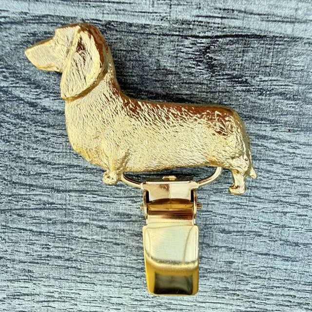 Dachshund Smooth Hair Show Ring Clip - Gold Plate | Alden Arts