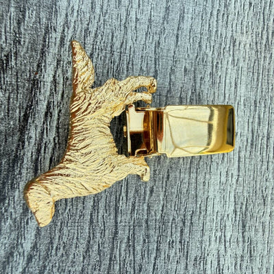 Flat Coated Retriever Show Ring Clip - Gold Plate | Alden Arts