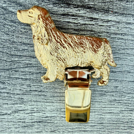 Field Spaniel Show Ring Clip - Gold Plate | Alden Arts