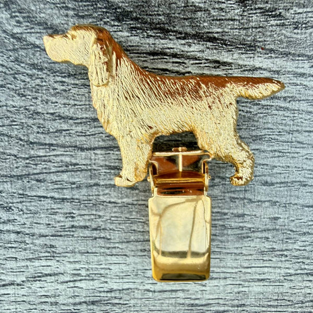 Golden Retriever Show Ring Clip - Gold Plate | Alden Arts