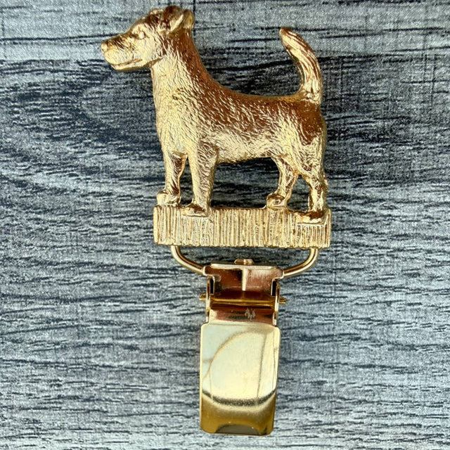 Jack Russell Show Ring Clip - Gold Plate | Alden Arts