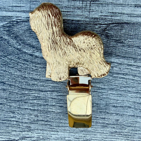 Old English Sheepdog Show Cut Show Ring Clip - Gold Plate | Alden Arts