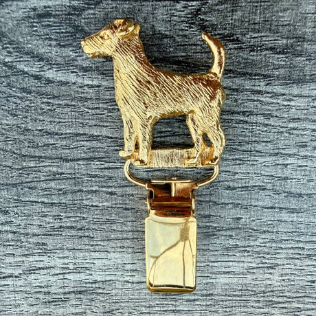 Parson Russell Show Ring Clip - Gold Plate | Alden Arts