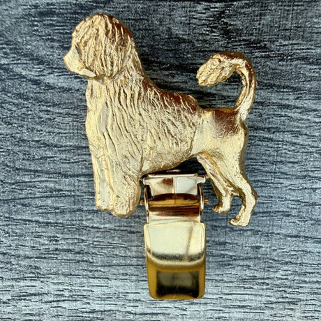 Portuguese Water Dog Show Ring Clip - Gold Plate | Alden Arts