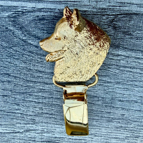 Samoyed Show Ring Clip - Gold Plate | Alden Arts