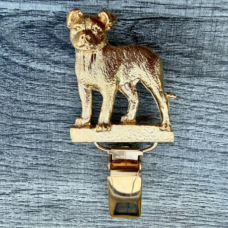 Staffordshire Bull Terrier Show Ring Clip - Gold Plate | Alden Arts