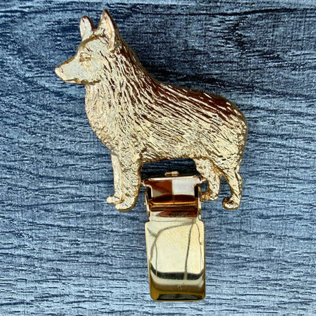 Schipperke Show Ring Clip - Gold Plate | Alden Arts