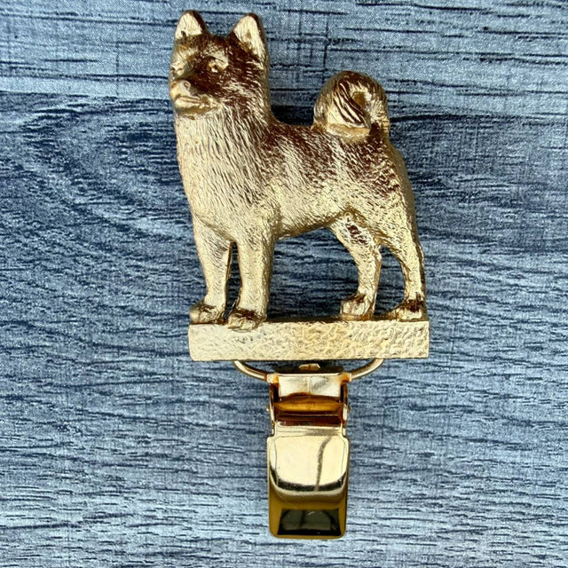 Shiba Inu Show Ring Clip - Gold Plate | Alden Arts