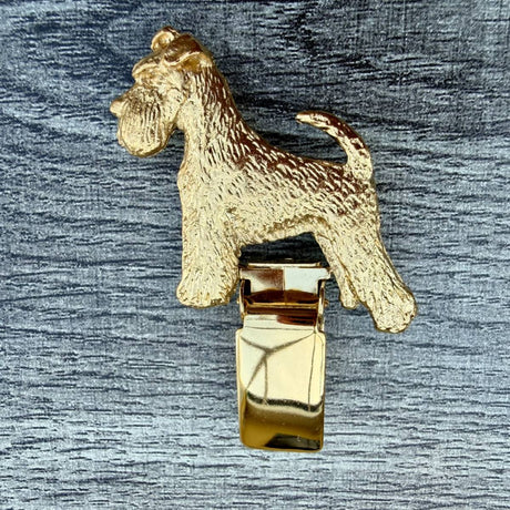 Schnauzer Miniature Show Ring Clip - Gold Plate | Alden Arts