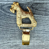 Wire Haired Terrier Show Ring Clip - Gold Plate | Alden Arts