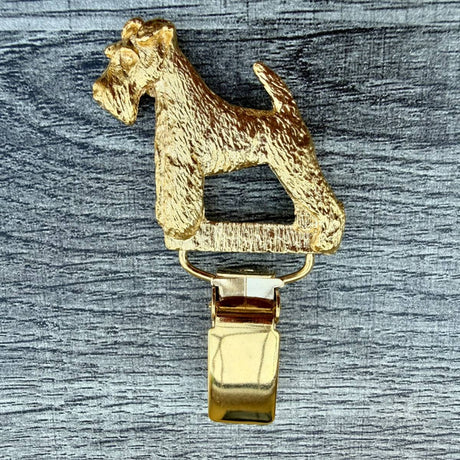 Wire Haired Terrier Show Ring Clip - Gold Plate | Alden Arts