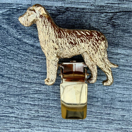 Wolfhound Show Ring Clip - Gold Plate | Alden Arts