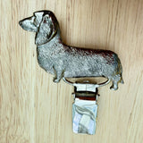 Dachshund Smooth Hair Show Ring Clip - Nickel Silver | Alden Arts